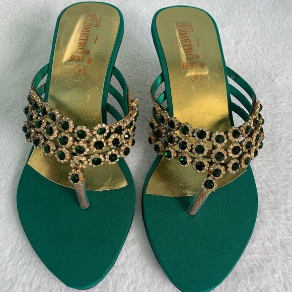 Emerald stone kitten heels - Picture 1 of 4